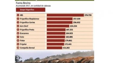 JBS fue el frigorífico con mayor producción en 2017