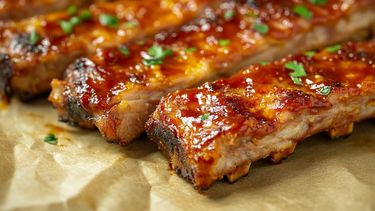 El sabor de una costilla de cerdo argentina.