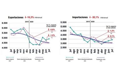 El superávit comercial creció un 55% en julio