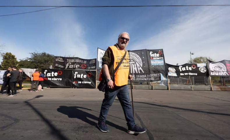 La protesta de los ex empleados de la compañía.