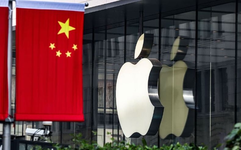 La presencia de Apple en China.