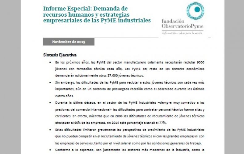 Demanda de Recursos Humanos y estrategias empresariales en las PyME industriales