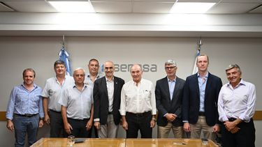 Las autoridades de Senasa y Federcitrus.