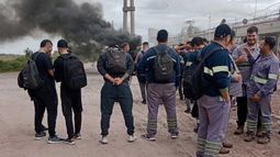 La protesta de los aceiteros en Rosario.