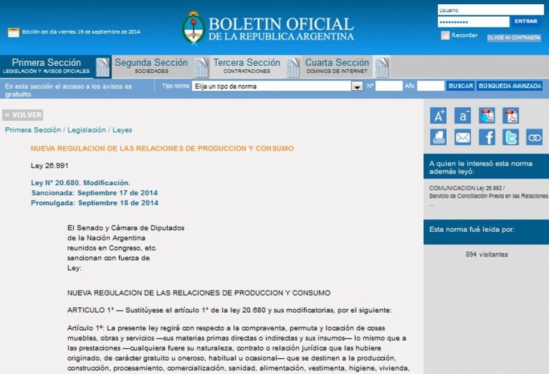 Se promulgó la nueva Ley de Abastecimiento