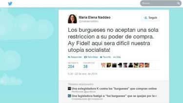 Legisladora K calificó de "burgueses" a los que protestan por nuevas medidas de AFIP