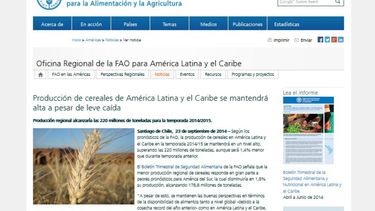 2014-2015: la producción de cereales en América Latina será un 1,4% menor