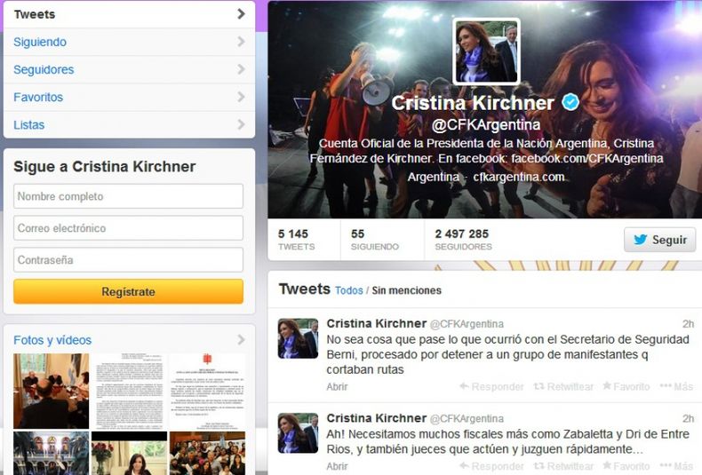 Cristina se volcó a Twitter para dar su opinión sobre los saqueos