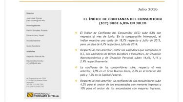 Avanzó la confianza de consumidores en julio